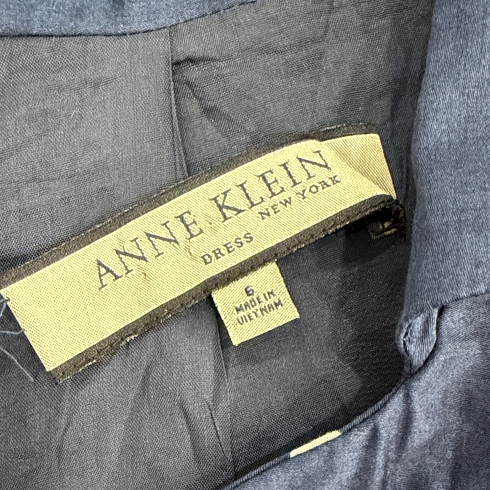 Anne Klein Polka Dot Sleeveless Dress - Blue and White - Picture 2 of 2